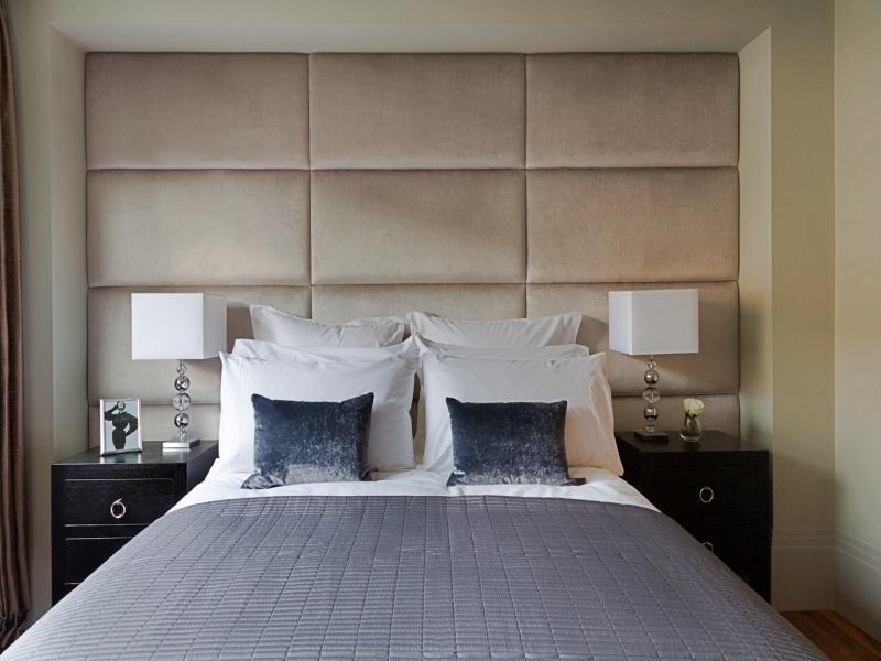 Beige Upholstered Wall Panel - London Headboards Battersea